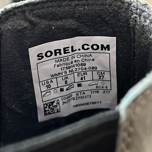 Sorel Wedge Mid Boot Waterproof Dark Gray Fog Size 10 Womens - Picture 8 of 10